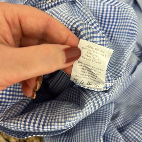 English Laundry Cotton Blend Blue Plaid Button Down Shirt Size M - Picture 10 of 14